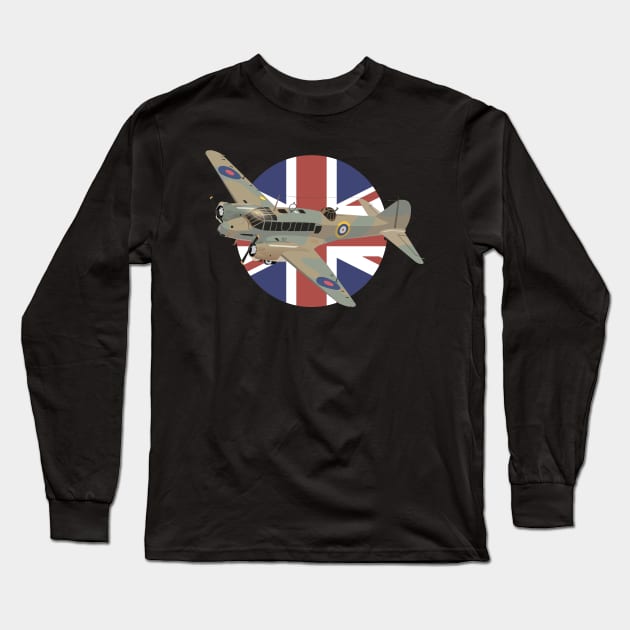 Avro Anson British WW2 Airplane Long Sleeve T-Shirt by NorseTech